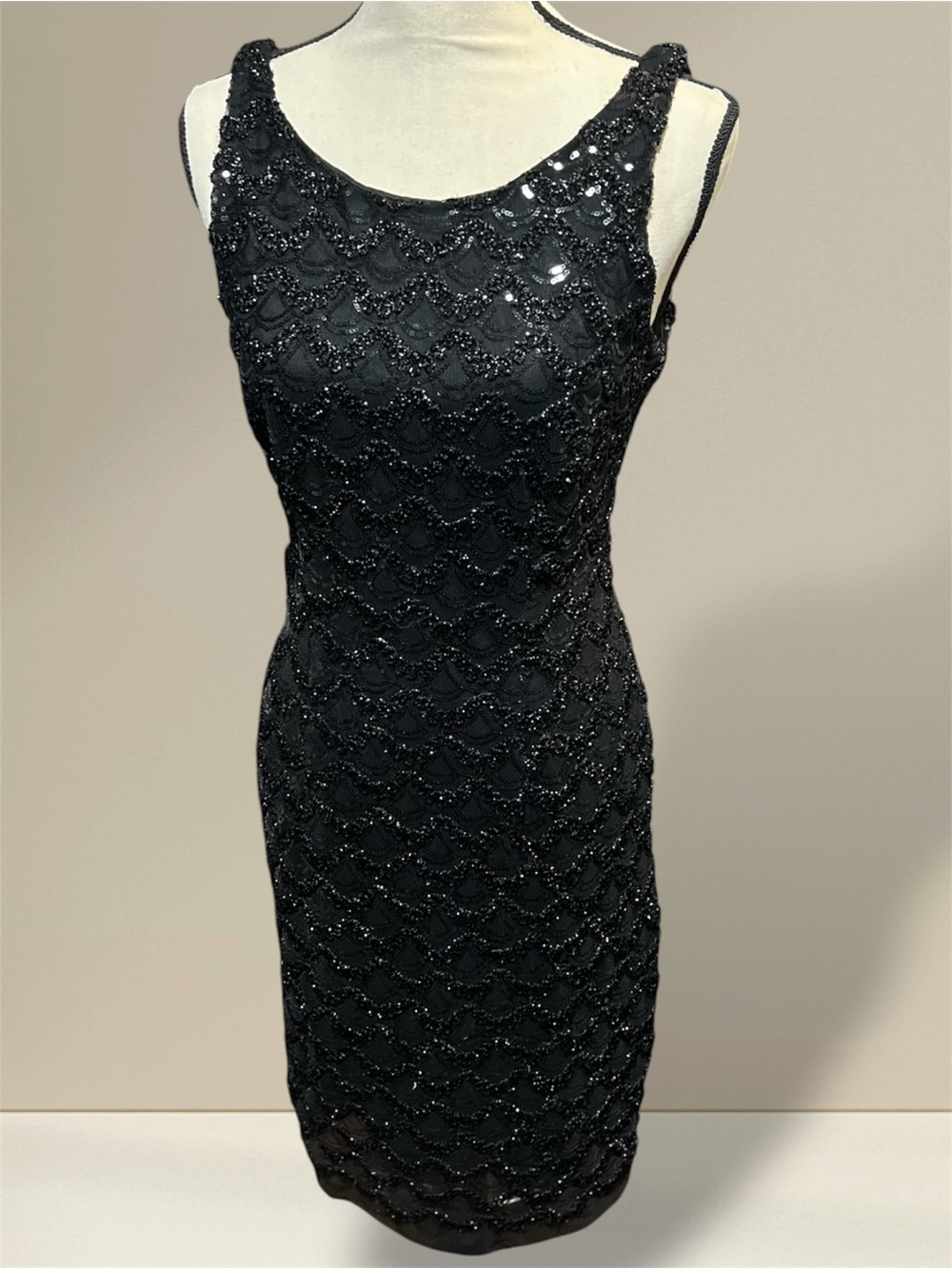 SD Collection Little Black Dress Sequin Cocktail Sz 6 Sleeveless Evening Party